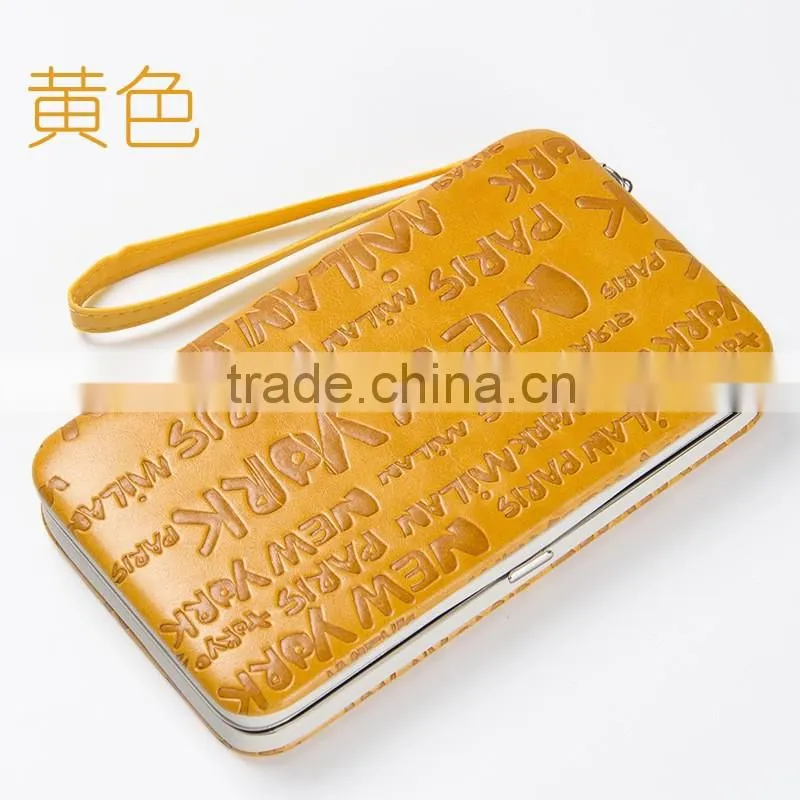 women metal frame wallet with cell phone pocket