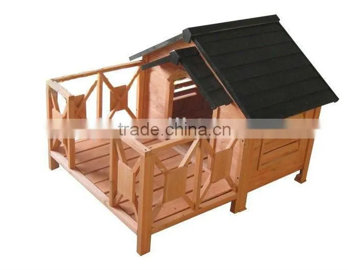 Wooden Pet House for Dogs with Handrail Pet Cages,Carriers & Houses