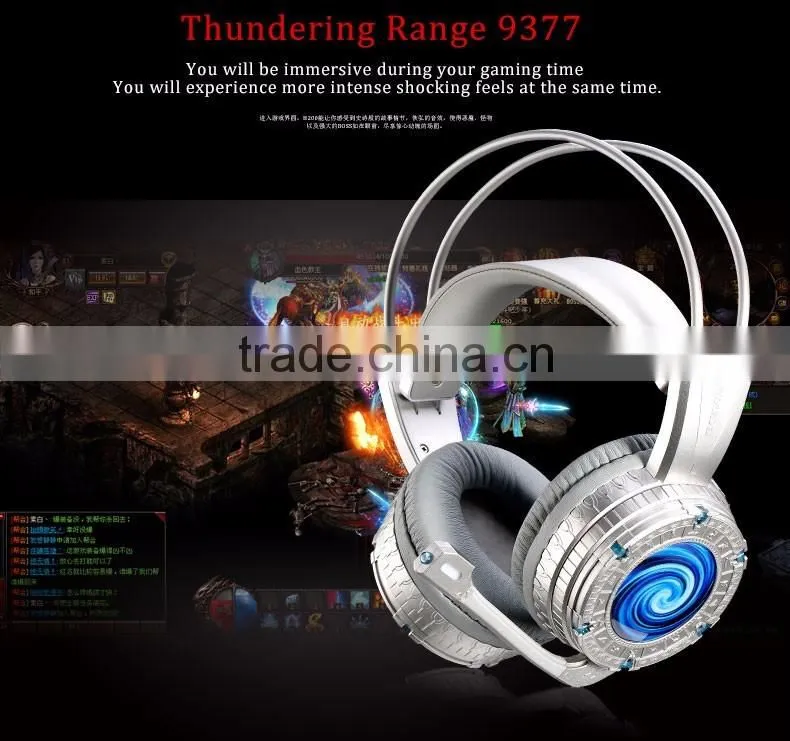 BENWIS H200 gaming headset stereo surround sound usb pc computer vibration game headset with microphone voice control led light