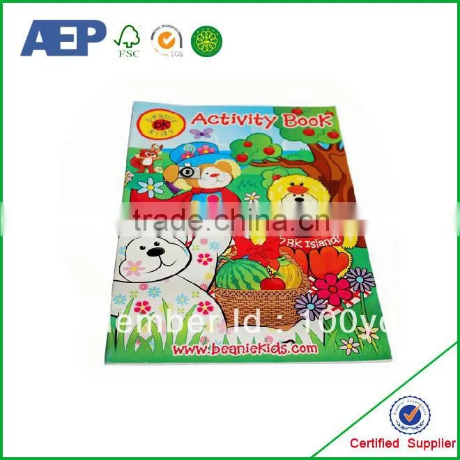 high quality perfect bound printing board hardcover custom coloring child book printing in China