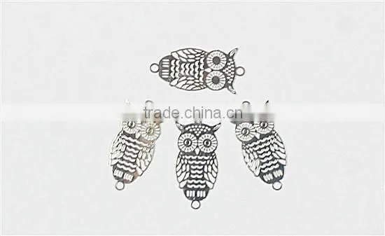 Rhodium Plated Cooper Owls(50pcs/bag)