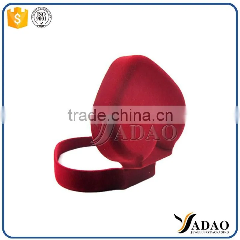 Heart shape red flocking sofia jewelry gift packaging box