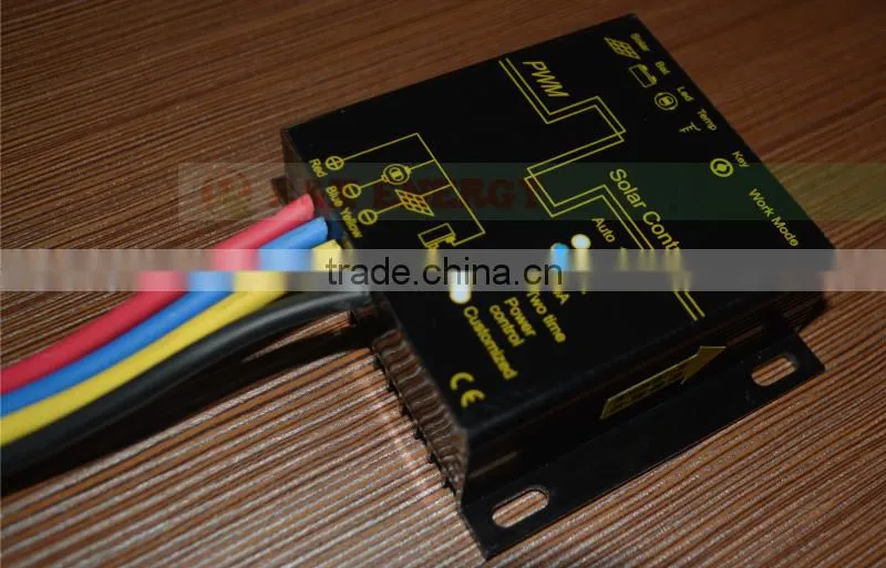 Waterproof solar controller for PV system, 10A/15A/20A solar charge controller, 12V/24V auto distinguish, LED display