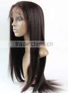 High quality long silk straight lace front wig