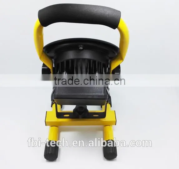 10w portable and led rechargeable floodlight with 18650 li-ion battery powered