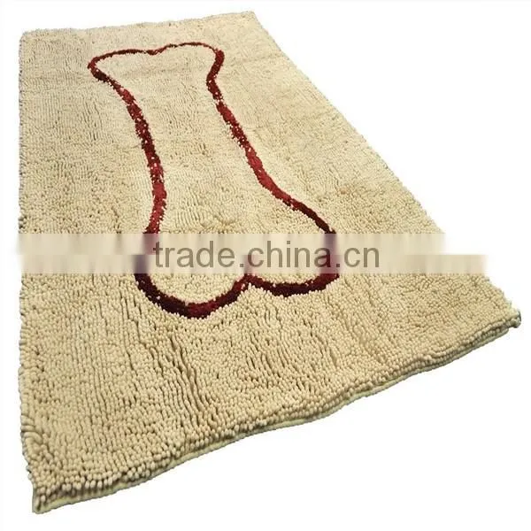 80% polyester 20% polyamide chenille microfiber food feeding pet mat