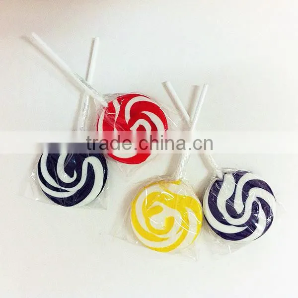 Bag Wrapped Fruit Flavour Sweets Flat Zubi Swirl Rainbow Lollipop