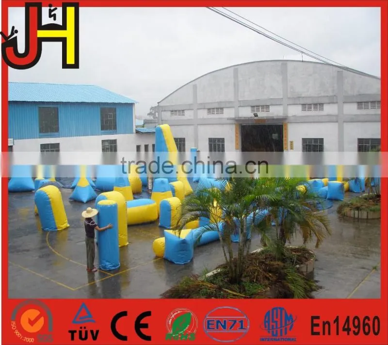 Air tight inflatable paintball barriers, paintball inflatable bunkers, inflatable movable barriers