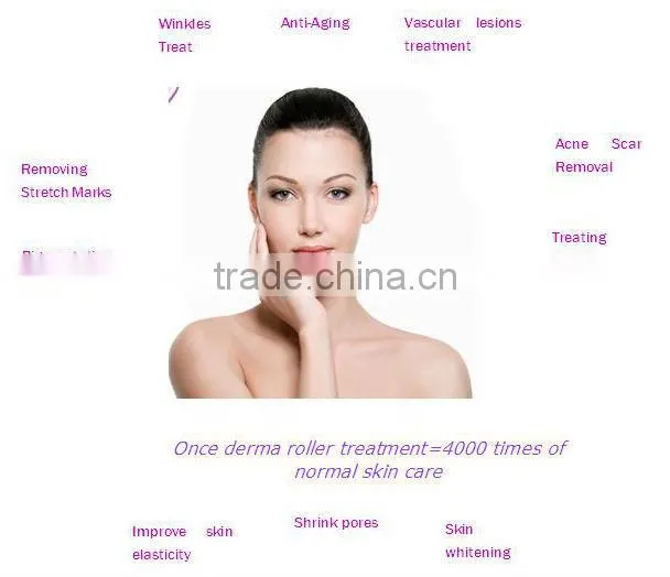 painless Derma roller/ 200 needles derma roller with replacable head for skin cure