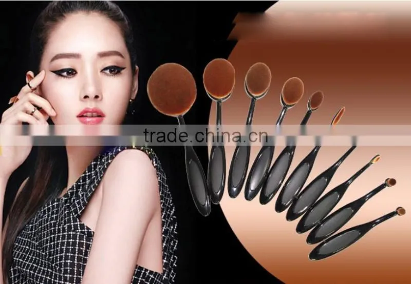 10x Foundation 2016 Brushes Toothbrush Shaped Cream Puff Black Oval Makeup Brush