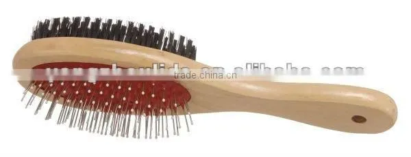 wooden handle dog brush