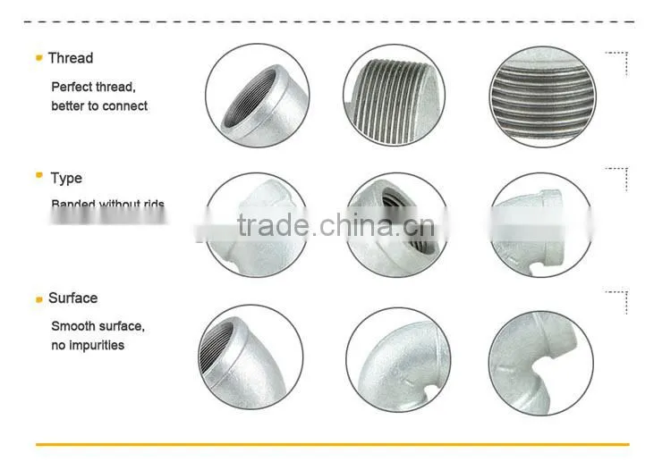 cross beaded equal 90 degree malleable iron fittings
