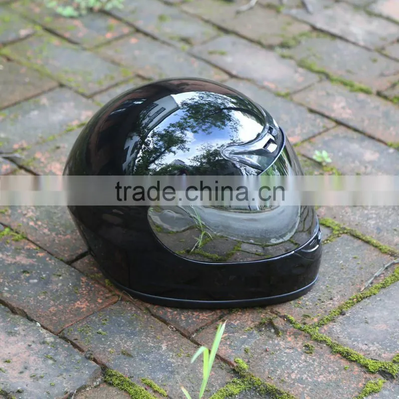 Adult Mirror Shield Gloss Black Full Face Motorcycle Street Helmet DOT Moto Bike