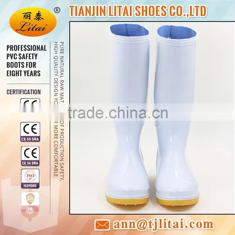 White white plastic work boots,PVC boots,