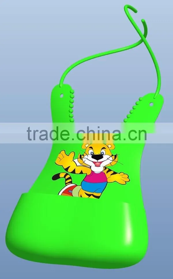 silicone baby waterproof soft bib apron pinafore feeding spill food collector holder