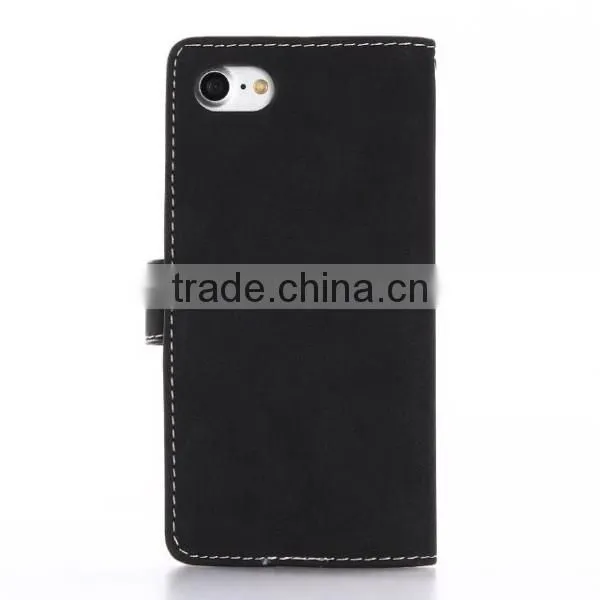 2017 Hot Sale Retro Matte Flip Wallet Leather Phone Case For iPhone 7