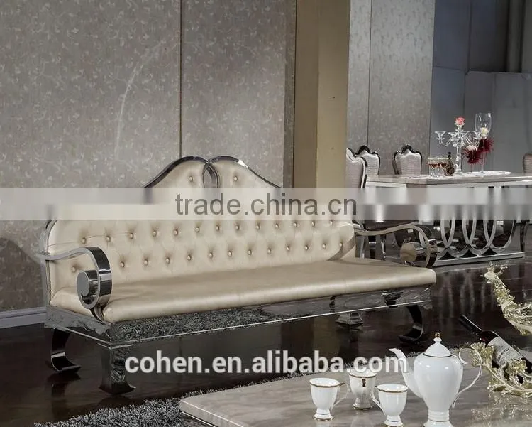 Audi symbol base marble top dining table set/dining table and chairs with stainless steel furniture and restaurant furniture
