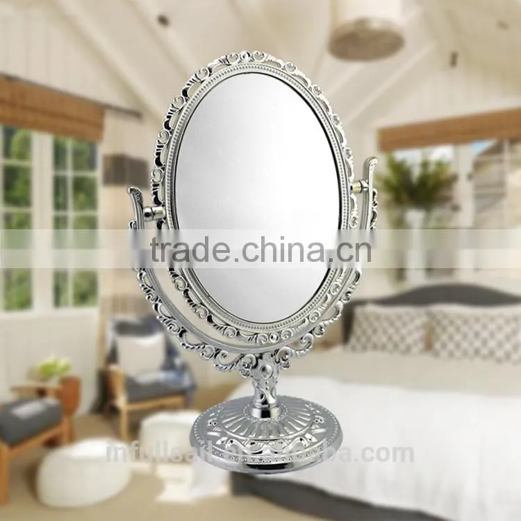 Plastic cosmetic mirror double side desk top mirror