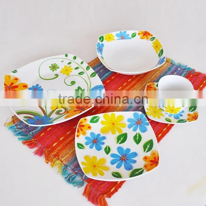 set of 20pcs square shape porcelain dinnerware set,porcelain dinner set,square porcelain dinnerware set