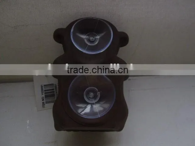 Monkey shaped sucker type PVC toothbrush holder