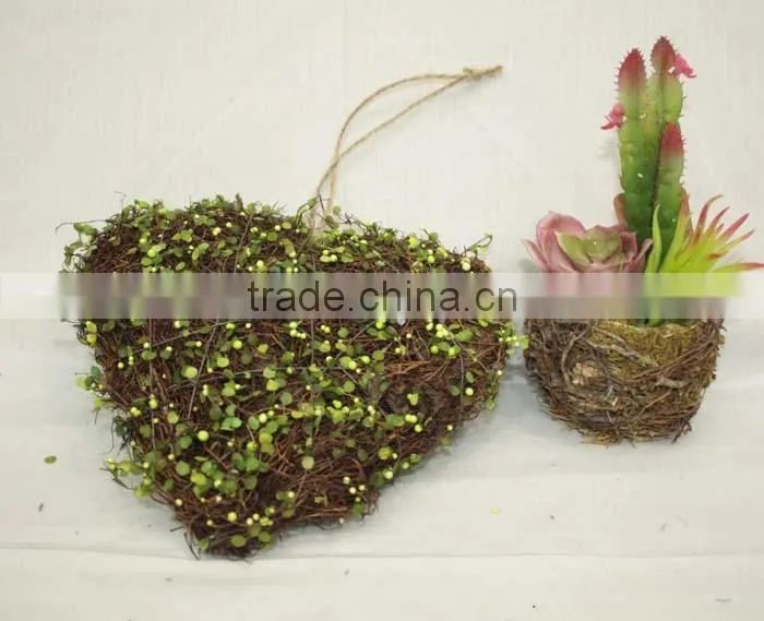 woven wicker heart for hanging decor
