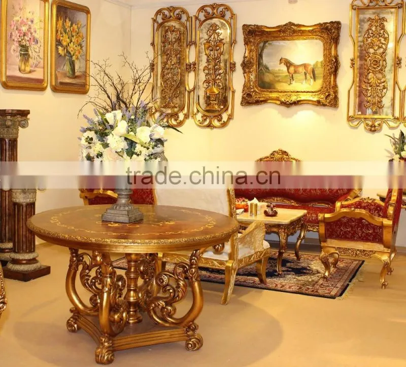 Living Room and Hotel Lobby Round Table With Paper and Glass Top