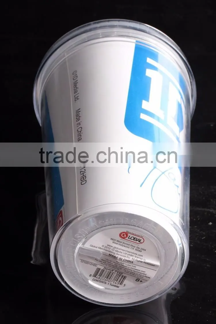 BPA free good grade acrylic tumbler with dome lid and straw with design
