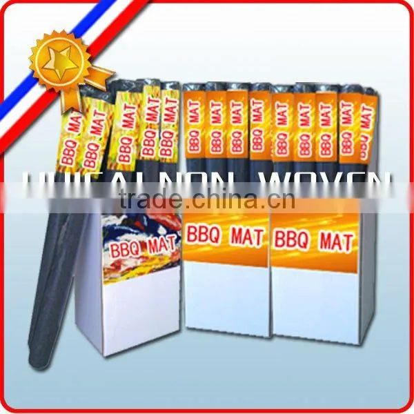 pvc backing polyester heat resistant BBQ grill mat