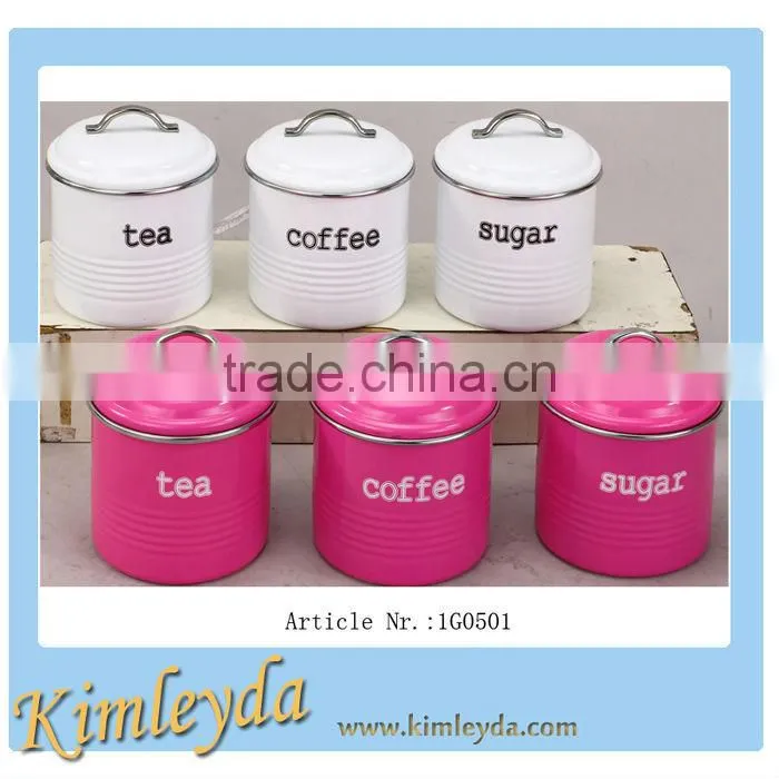 Tea Sugar Coffee Canisters with Rim