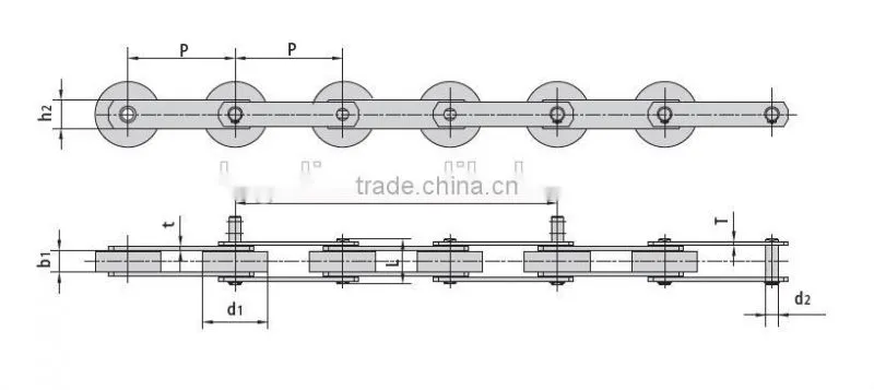 ST133F6 Moving Walkway Partes steel roller escalator step chain