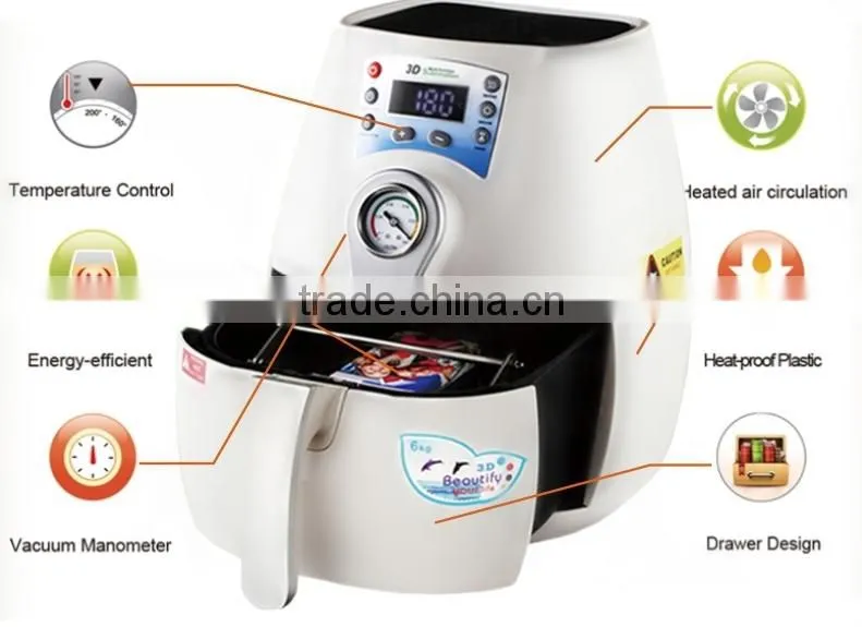 Mugs cups phone case plate crystal Mini 3D Sublimation Vacuum Heat Press Machine