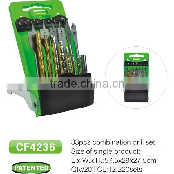2015 New arrival CF4237 43pcs hss twist drill bit with green plastic case