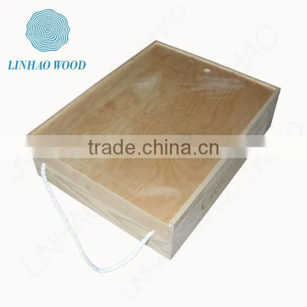 natural pine wine box, unfinished pine wine box, wooden wine box for whisky