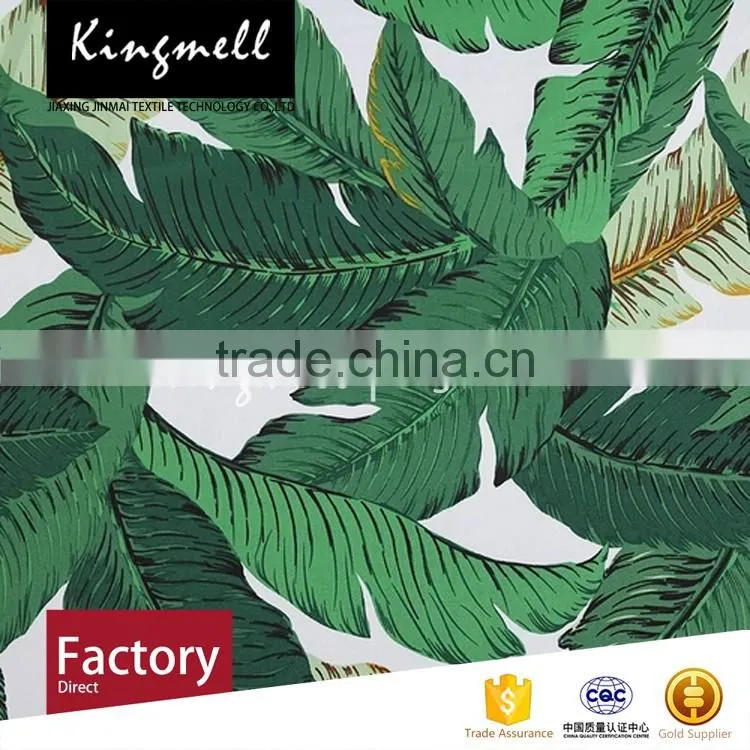 Custom banana leaf digital printed cotton textile fabric