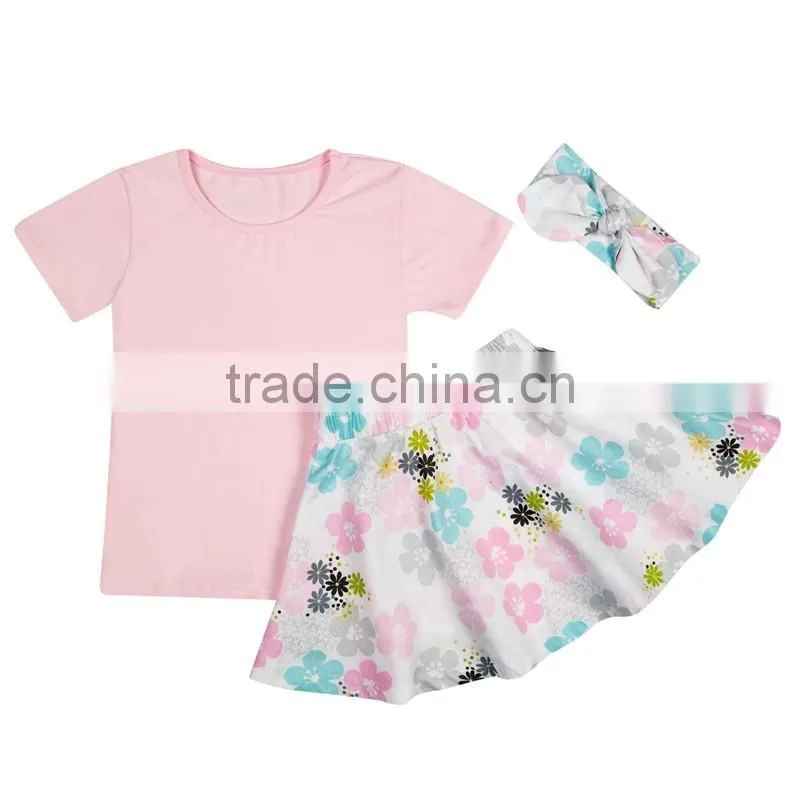 Chinese clothing manufacturers Baby product Girls Fashion Knitted cotton top + Skirt baby clothing sets
