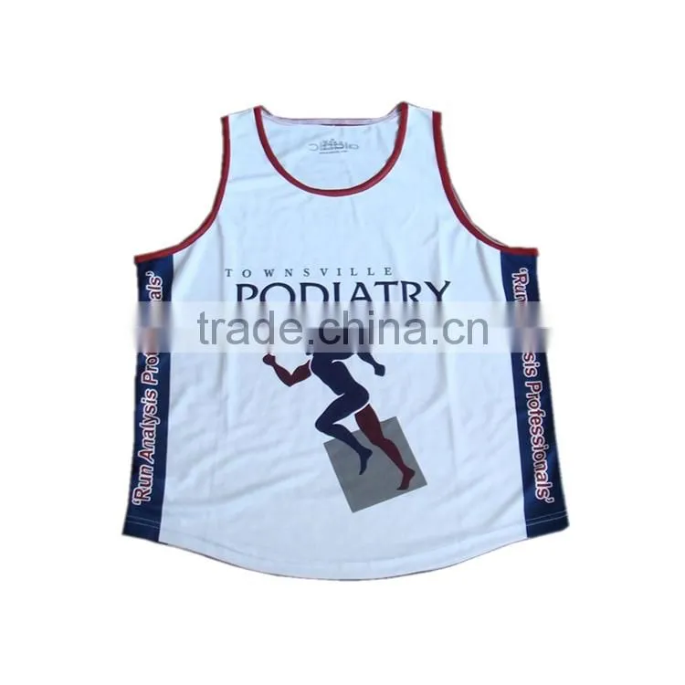 Kroad China wholesale marathon sublimated running singlet custom design for men