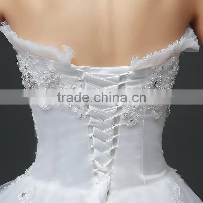 MGOO Customised Ball Gown Floor Length Wedding Dress For Women Christian Wedding Dress Lace Sleeveless Elegant
