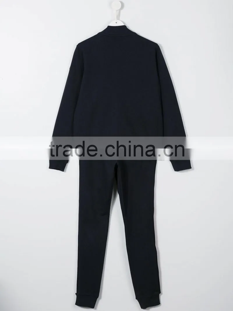 2017 wholesale fashion Custom sports suit Kids baby boy contrast pocket tracksuit children's clothing set