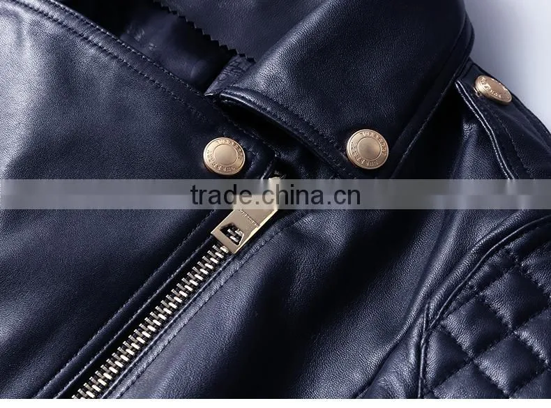 2017 latest designs lady casual fashion women leather motorcycle jacket for wholesale