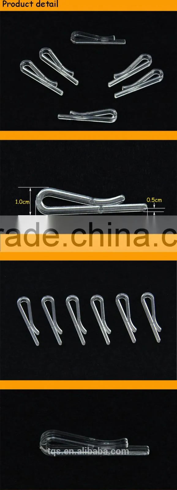 Hot Sale U-shape Transparent Shirt Packing Plastic Clips