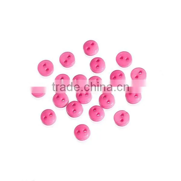 Resin Sewing Buttons Scrapbooking 2 Holes Round Fuchsia 6mm Dia