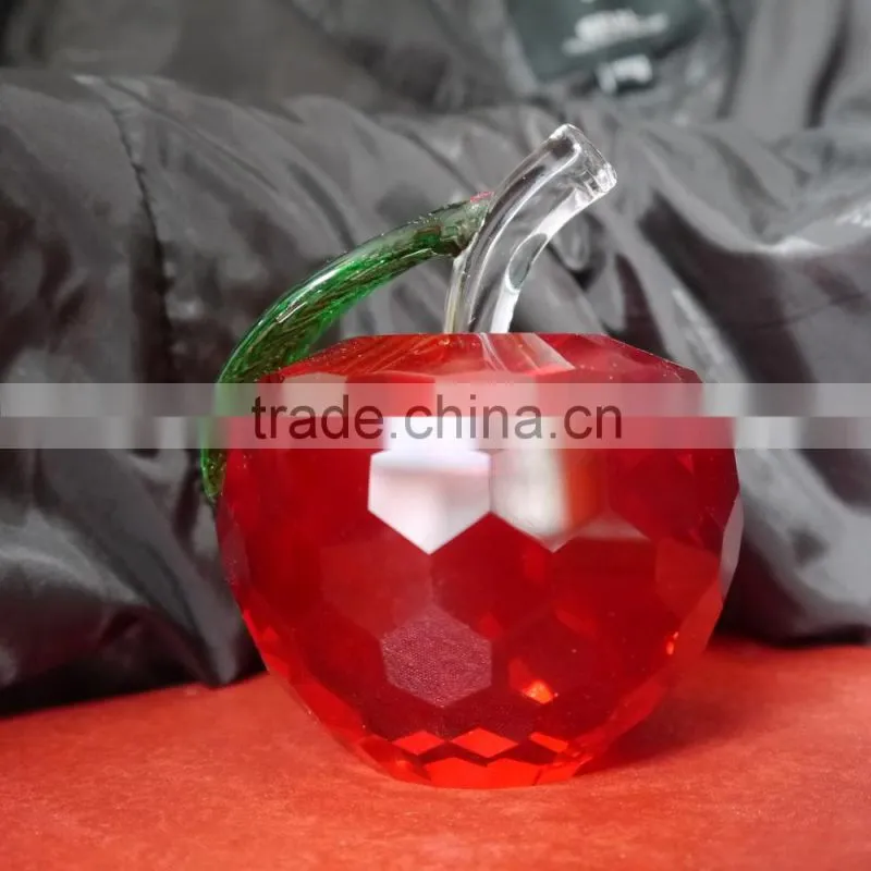 high quality quality crystal clear colour apple model for wedding gift