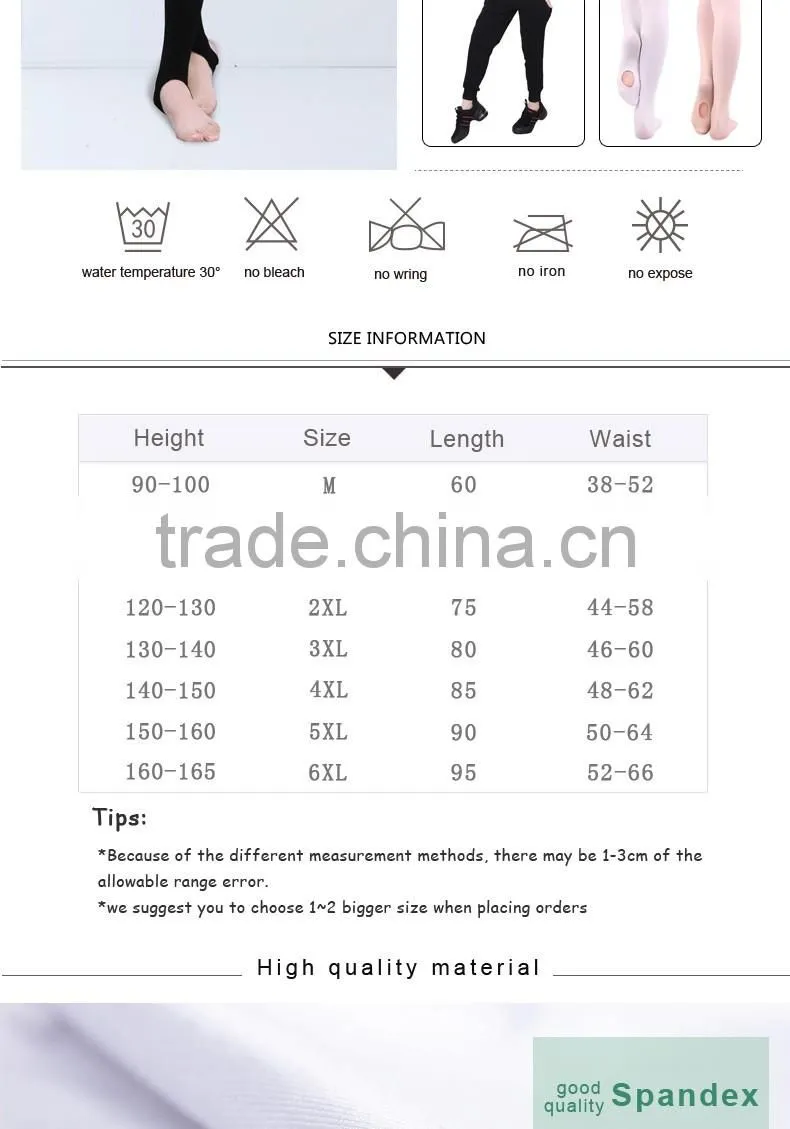 Girls Kids Ballet Stirrup Tights Cotton Spandex Gymnastics Pants Dance Fitness Pants