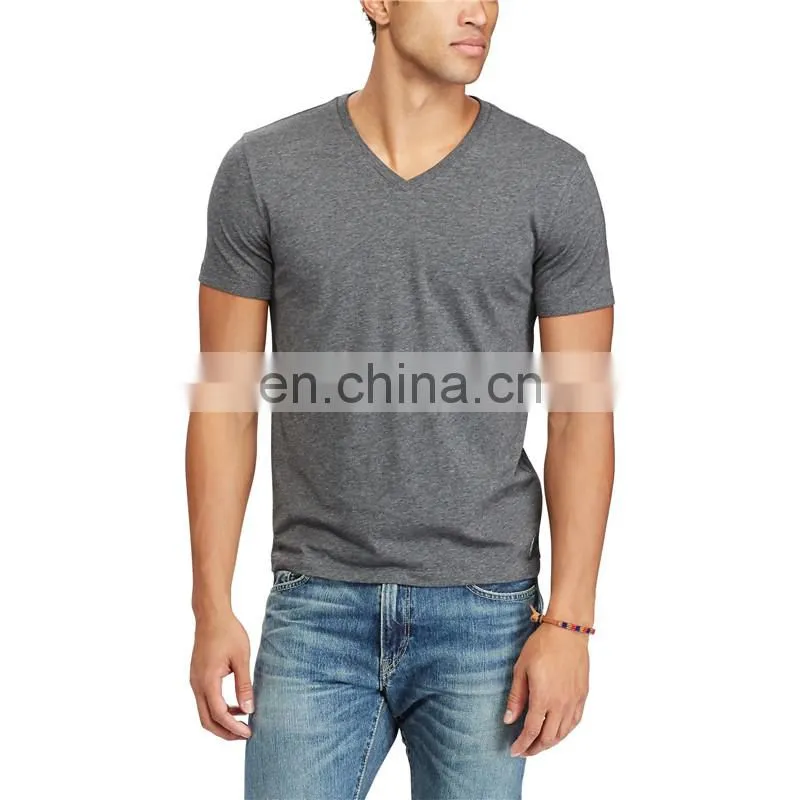 Short Sleeve Style t-shirt 100% cotton jersey 30/1 with V-neck