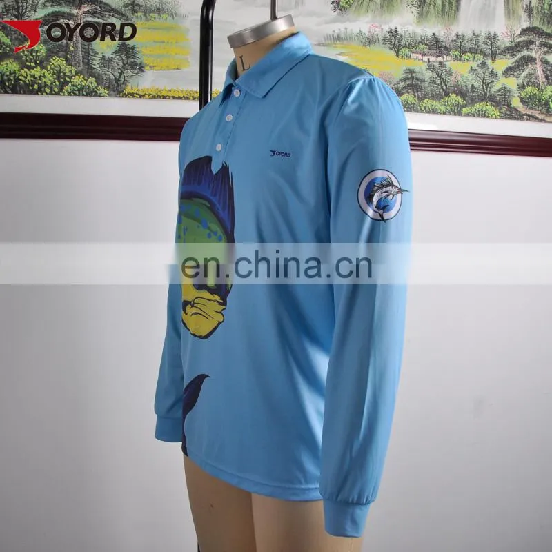 Cheap Sublimated Polyester Fishing Shirts UV Fishing Shirt