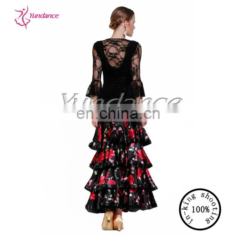 AB023 Dance practice fuffly waves flamenco dress