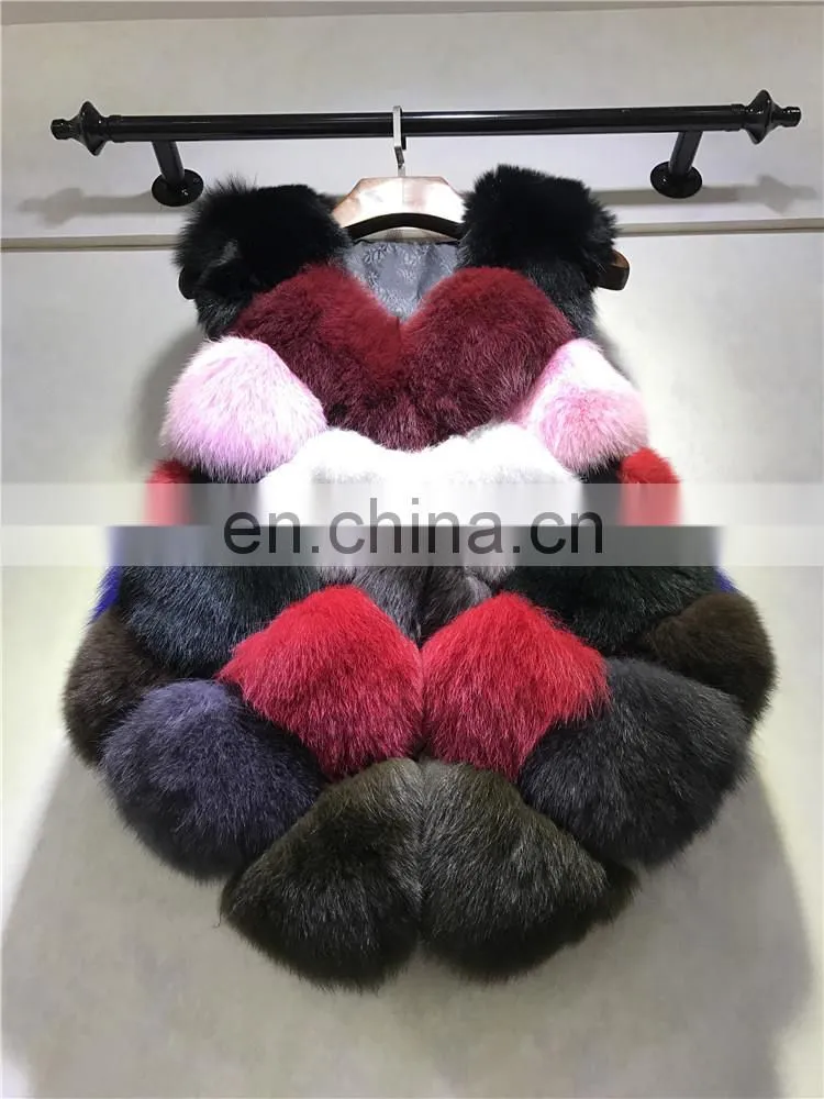 New Fashion Clothes Natural Fur Waistcoat Winter Women Warm Fur Real Fox Vest