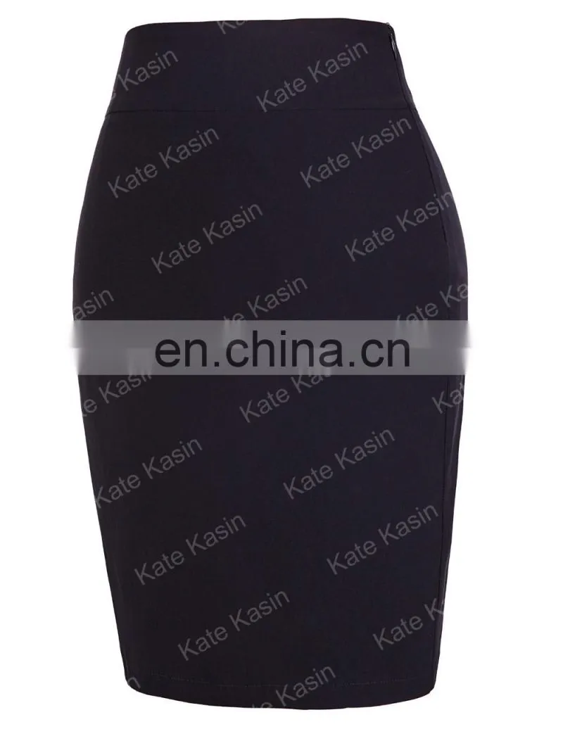 Kate Kasin Occident Women's High Stretchy Hips-Wrapped Pencil Skirt 20" KK000276-1