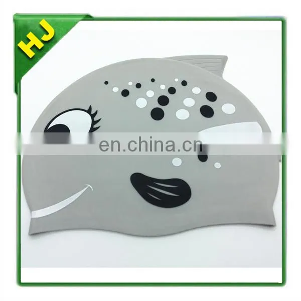 Fish silicone swimming caps for kids