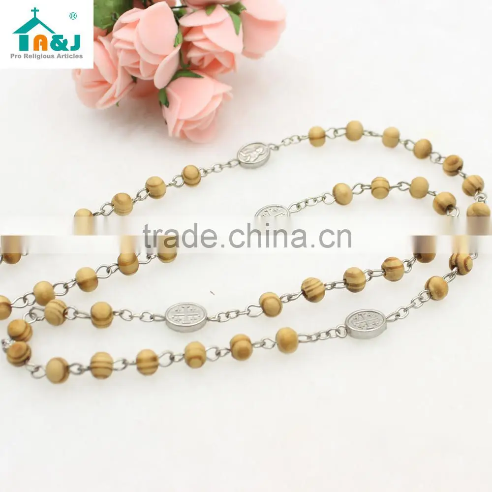 Nature Wood Beads Rosary Prayer Rosary